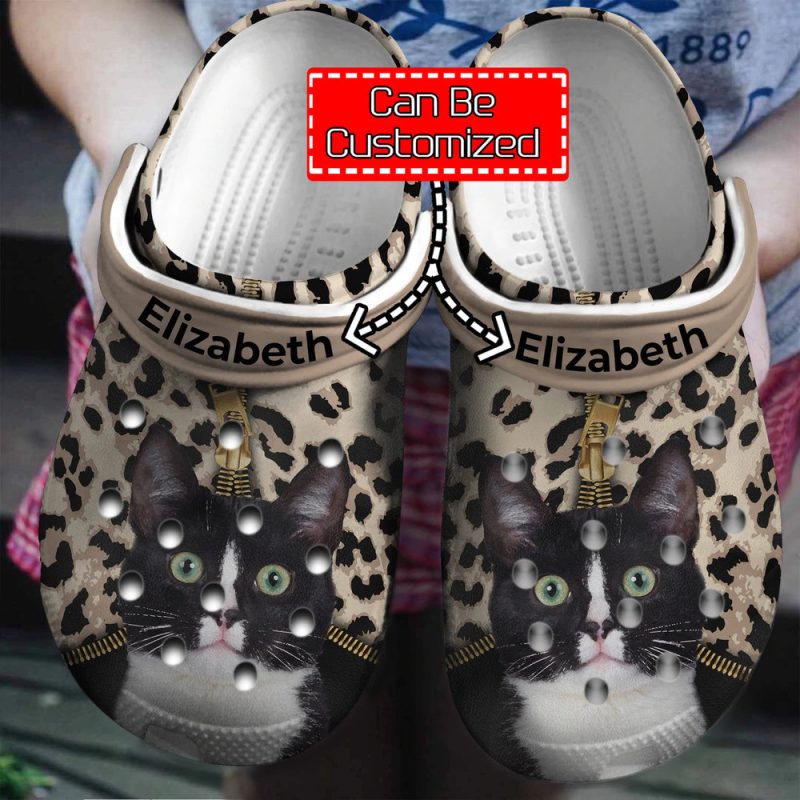 Animal – Personalized Cat Leopard Pattern Clog Shoes For Men And Women