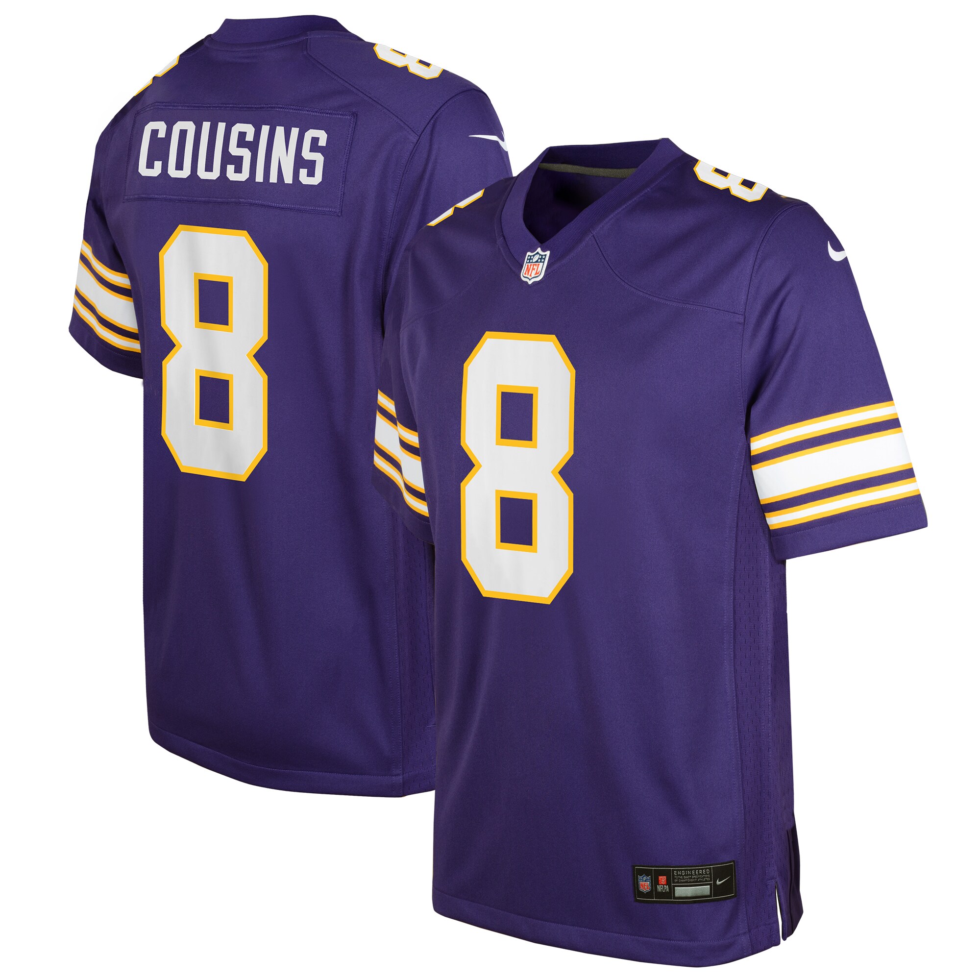 Youth Minnesota Vikings Kirk Cousins Purple Game Jersey