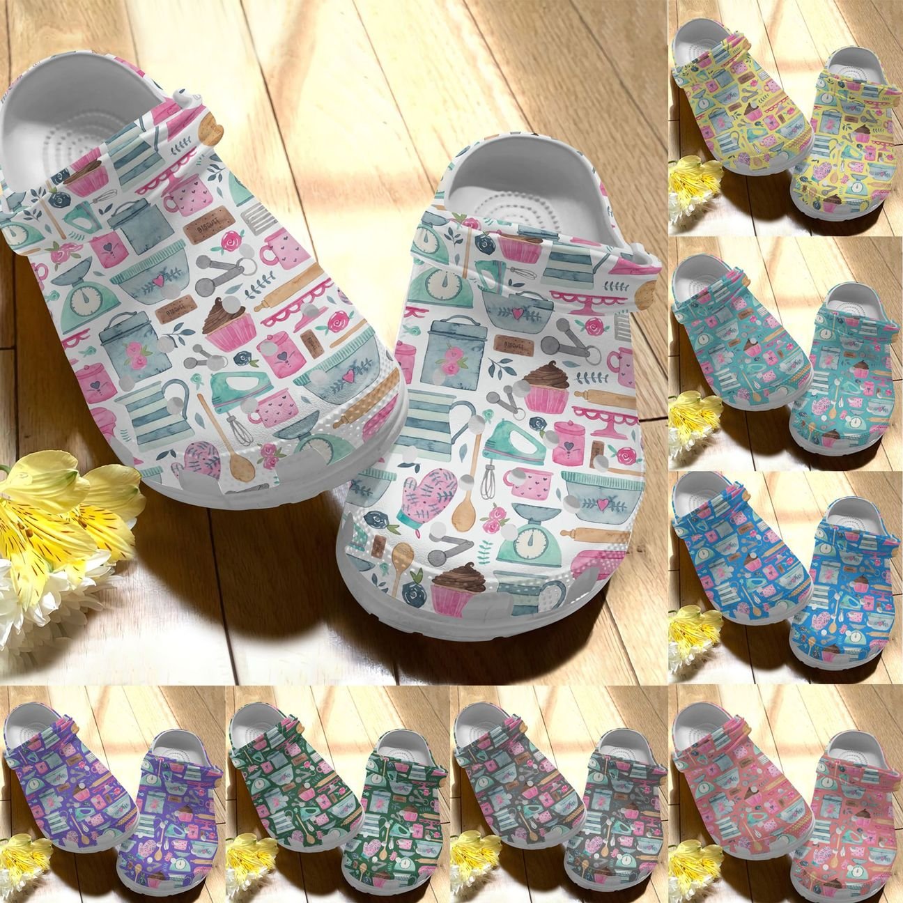 Baking Personalize Clog, Custom Name, Text, Fashion Style For Women, Men, Kid, Print 3D Color Series