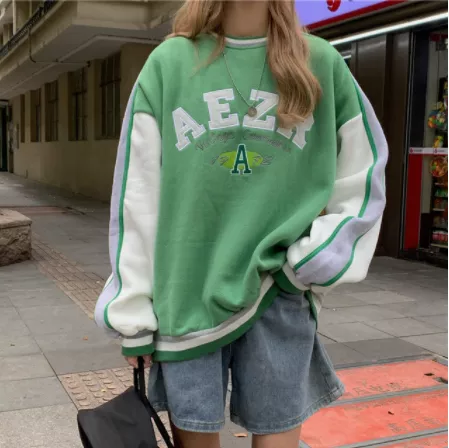 2021 new hip-hop V-neck letter printing oversized Harajuku couple hoodie women’s fashion all-match oversized sweatshirt for men alx