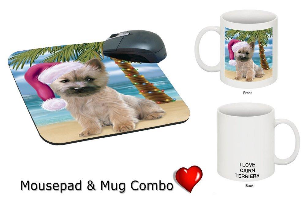 Summertime Cairn Terrier Puppy On Beach Christmas Mug & Mousepad Combo Gift Set Mmcg1101