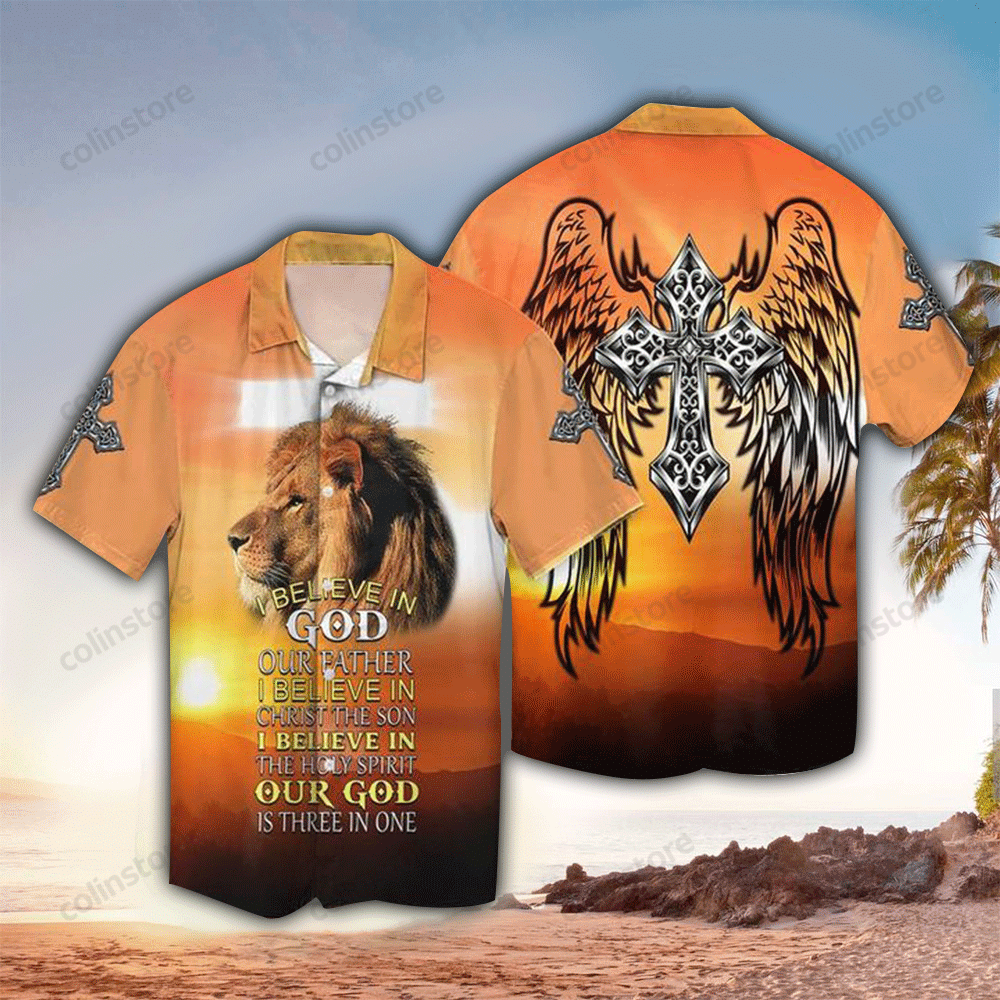 Christian Jesus And Lion Hawaii Shirt Aloha Ha22395