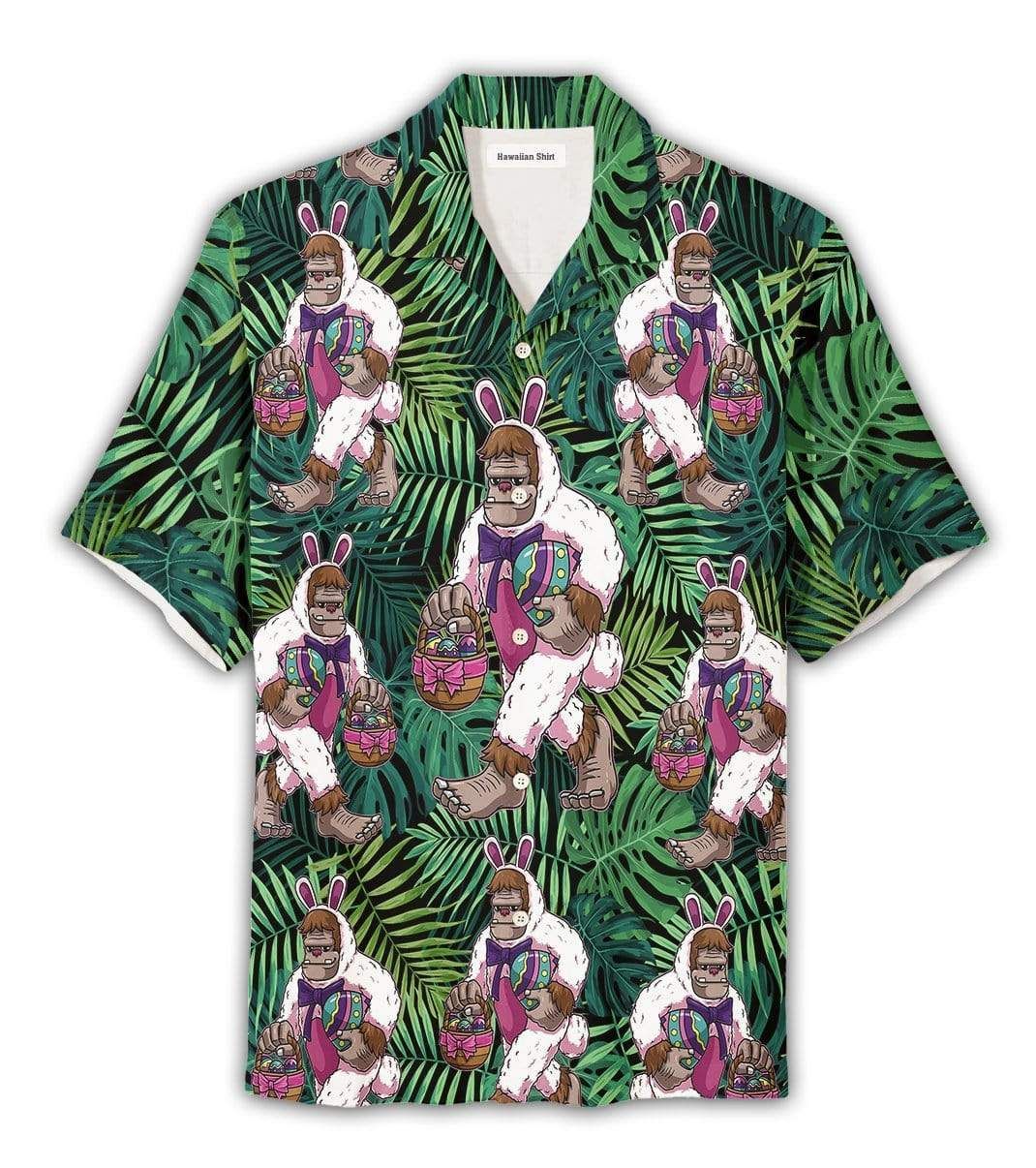 Bunny Bigfoot Carrying Egg Easter Day Hawaiian Aloha Shirts