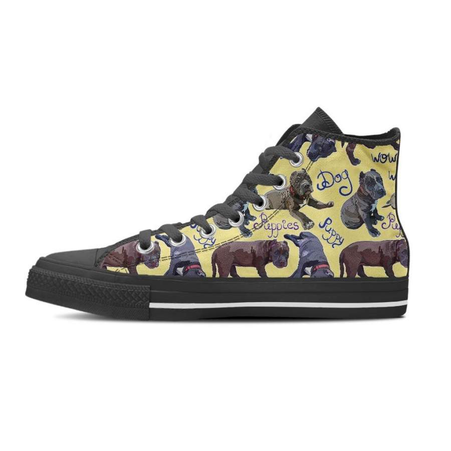 Pitbull Puppy Men’s High Top Shoes