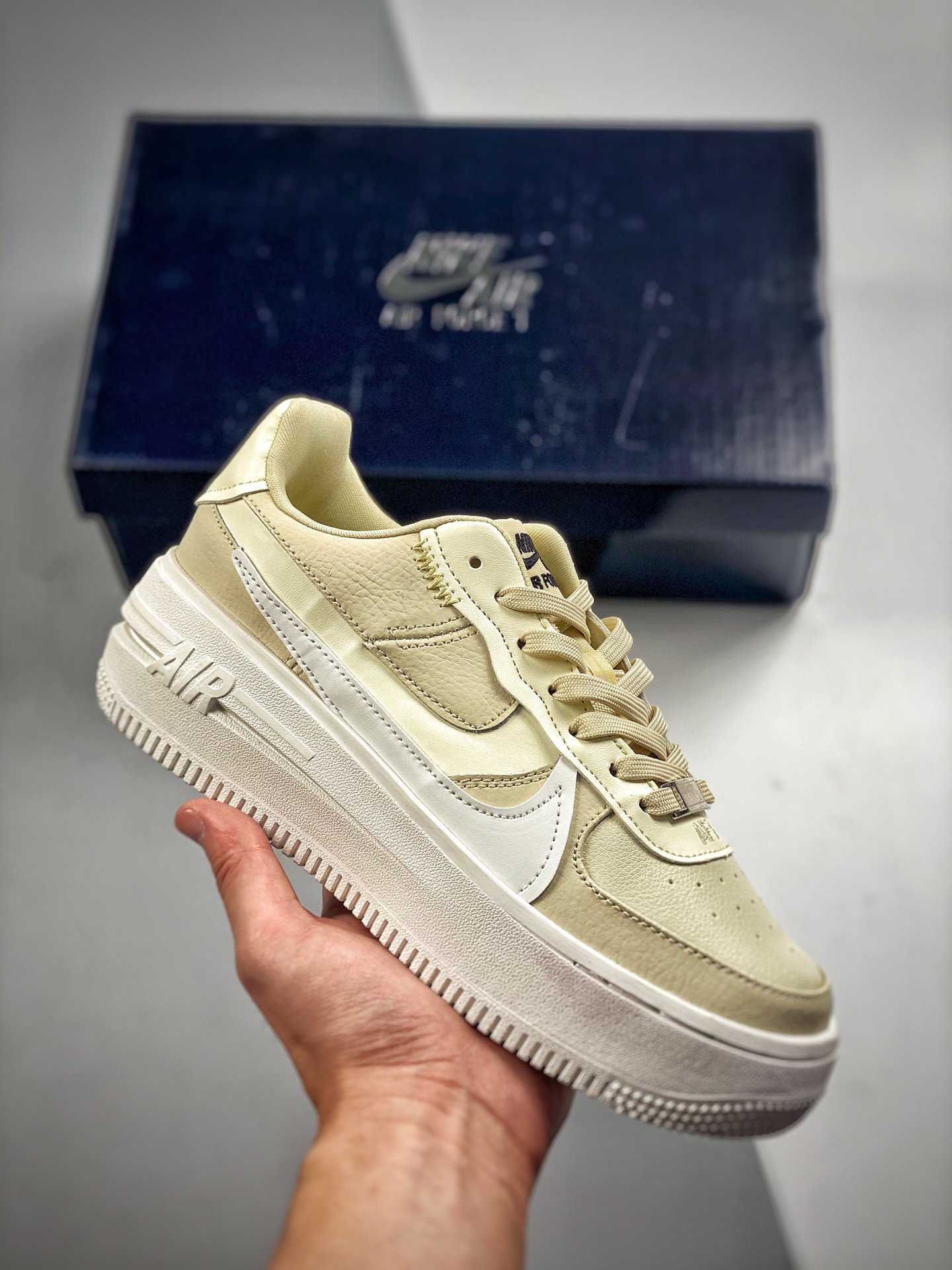 Nike Air Force 1 PLT.AF.ORM FossilSummit White-Black 5340089