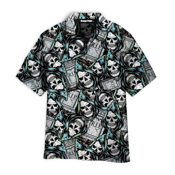 Halloween Vintage Grim Skull Hawaii Shirt For Men Women Ha6484