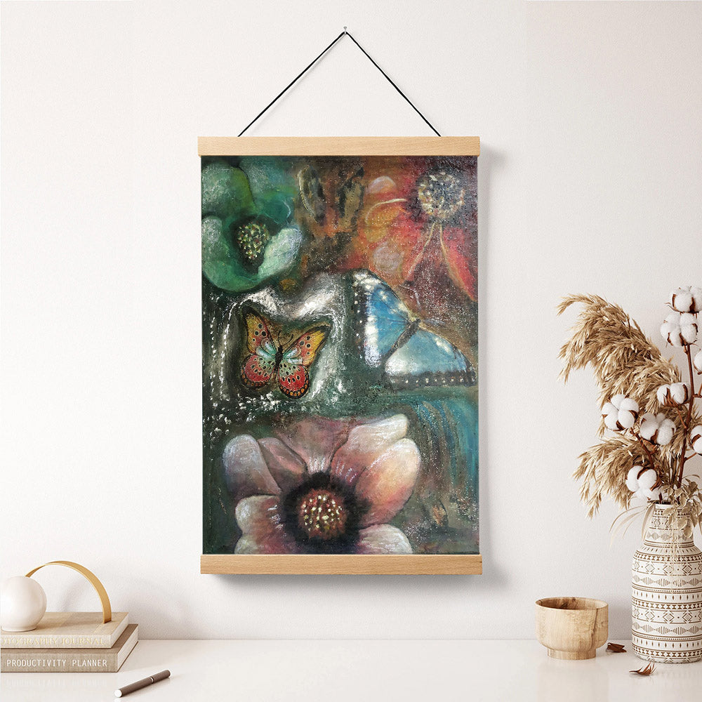 Abstract Original Painting Butterfly Mixed Media Hanging Canvas Wall Art – Canvas Wall Decor – Home Decor Living Room