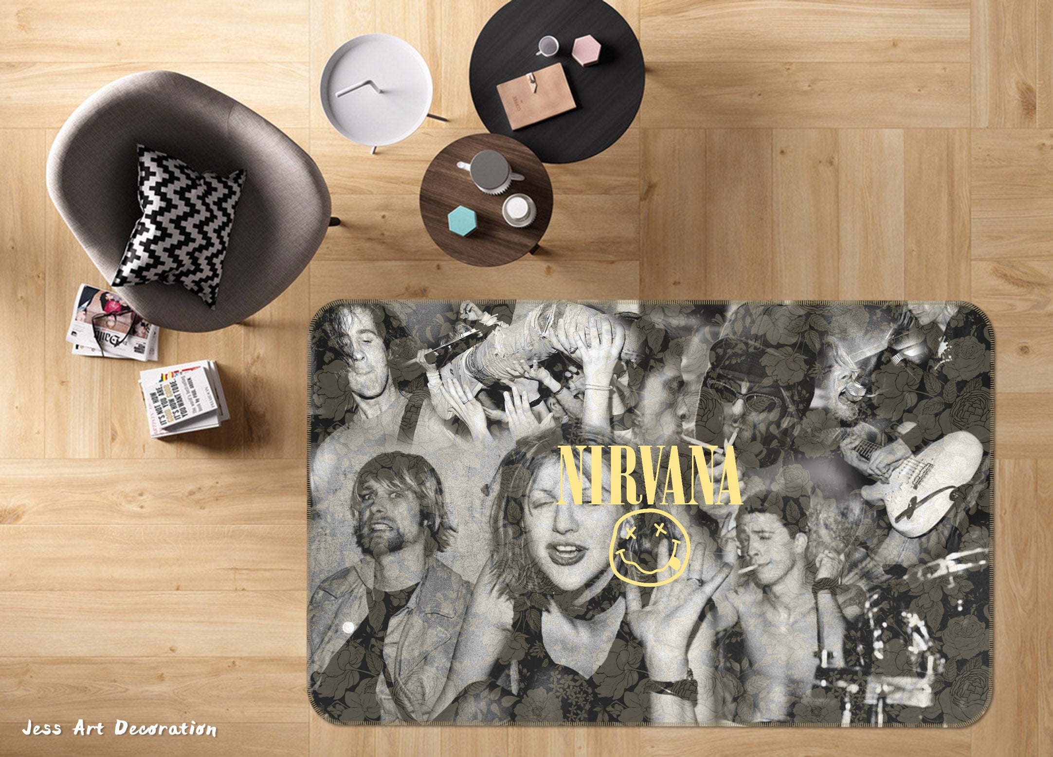 3D Nirvana Rock Band Non-Slip Rug Mat 82