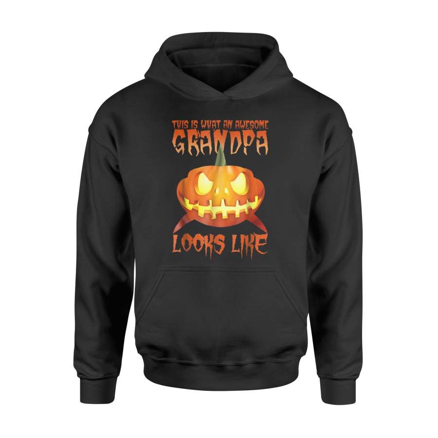 Awesome Grandpa Shark Halloween Pumpkin Shark Halloween Hoodie