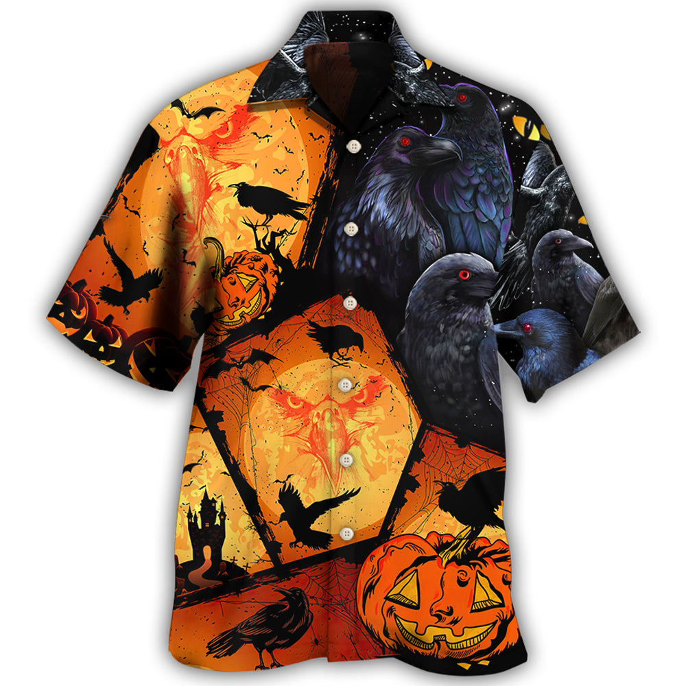 Halloween Raven Pumpkin Scary Hawaii Shirt Ha78633