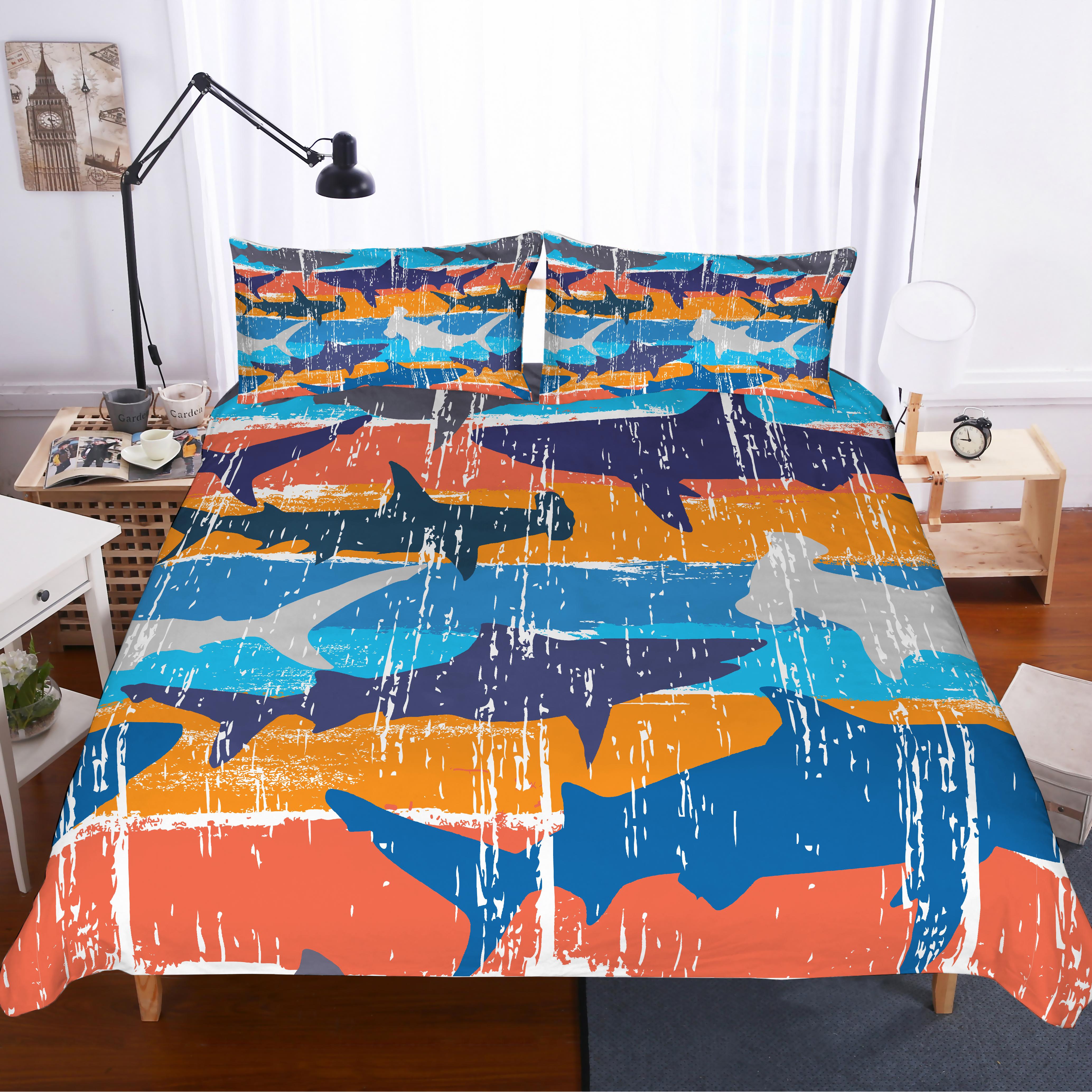 3D Shark Quilt Cover Set Bedding Set Pillowcases 125