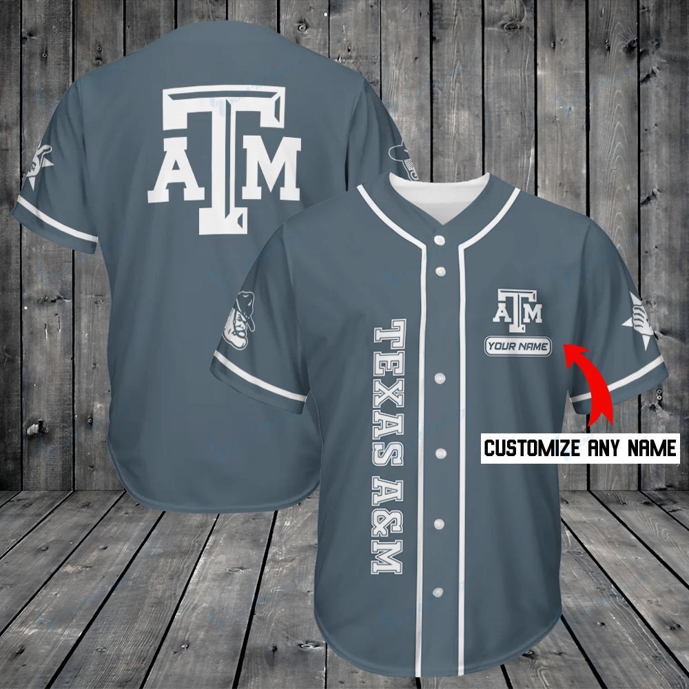 Texas A&M Aggies Personalized Baseball Jersey Shirt 197