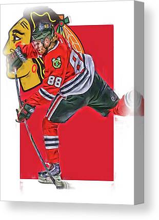 Patrick Kane Chicago Blackhawks Oil Art Series 1 Joe Hamilton Canvas Print