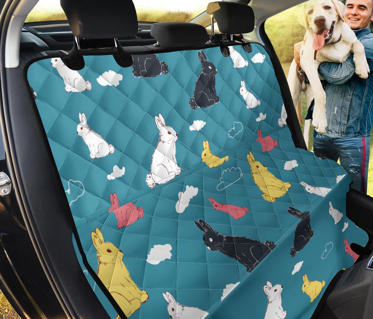 Rabbit Pattern Print Design Rb014 Rear Dog  Seat Cover