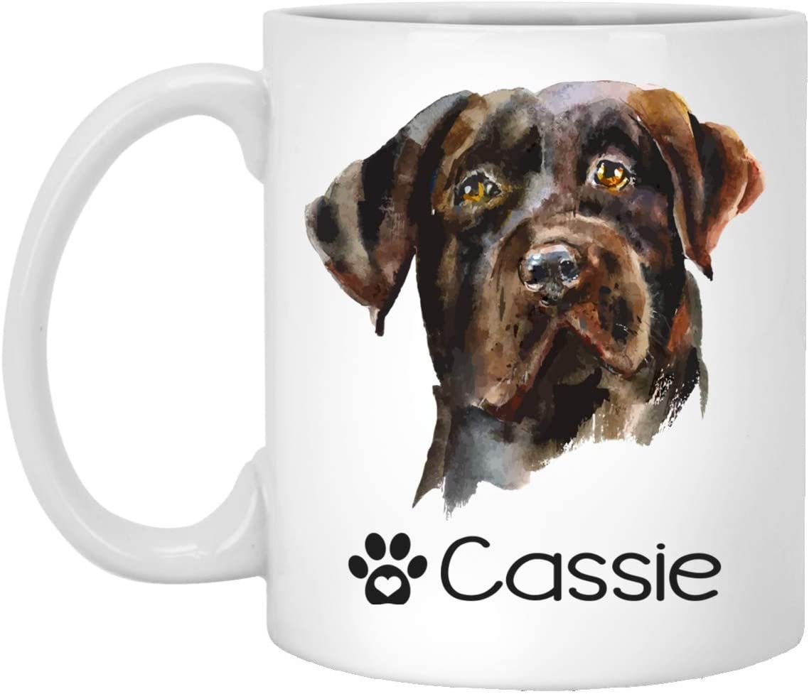 Personalized Chocolate Labrador Retriever Dog Mug – Pet Owner Gifts For Women – Gifts For Dog Lover – Chocolate Labrador Retriever Mom Dad Mugs – Dog Cups 15Oz