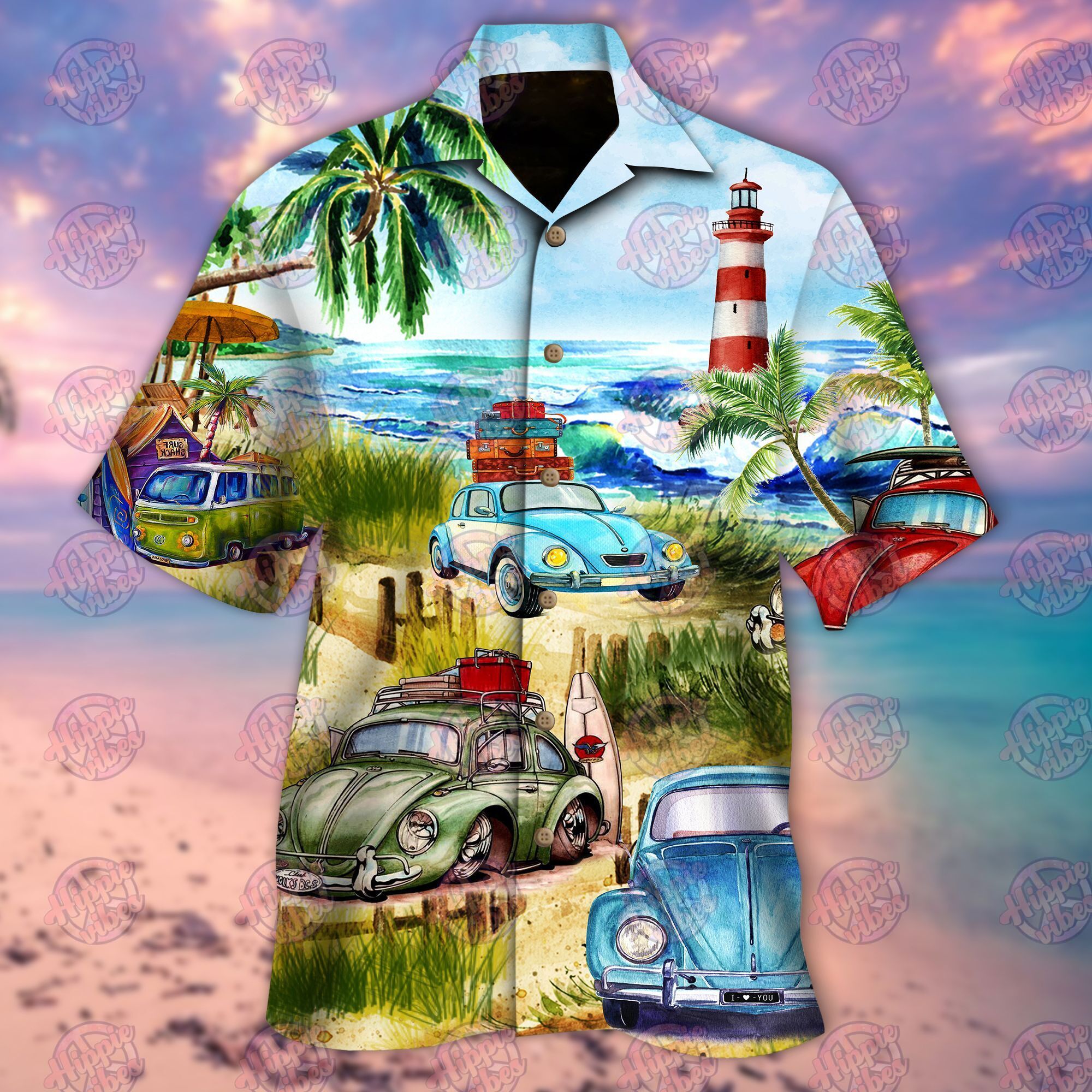 High By The Beaches Camping Cars Hawaiian Shirt Ha101670