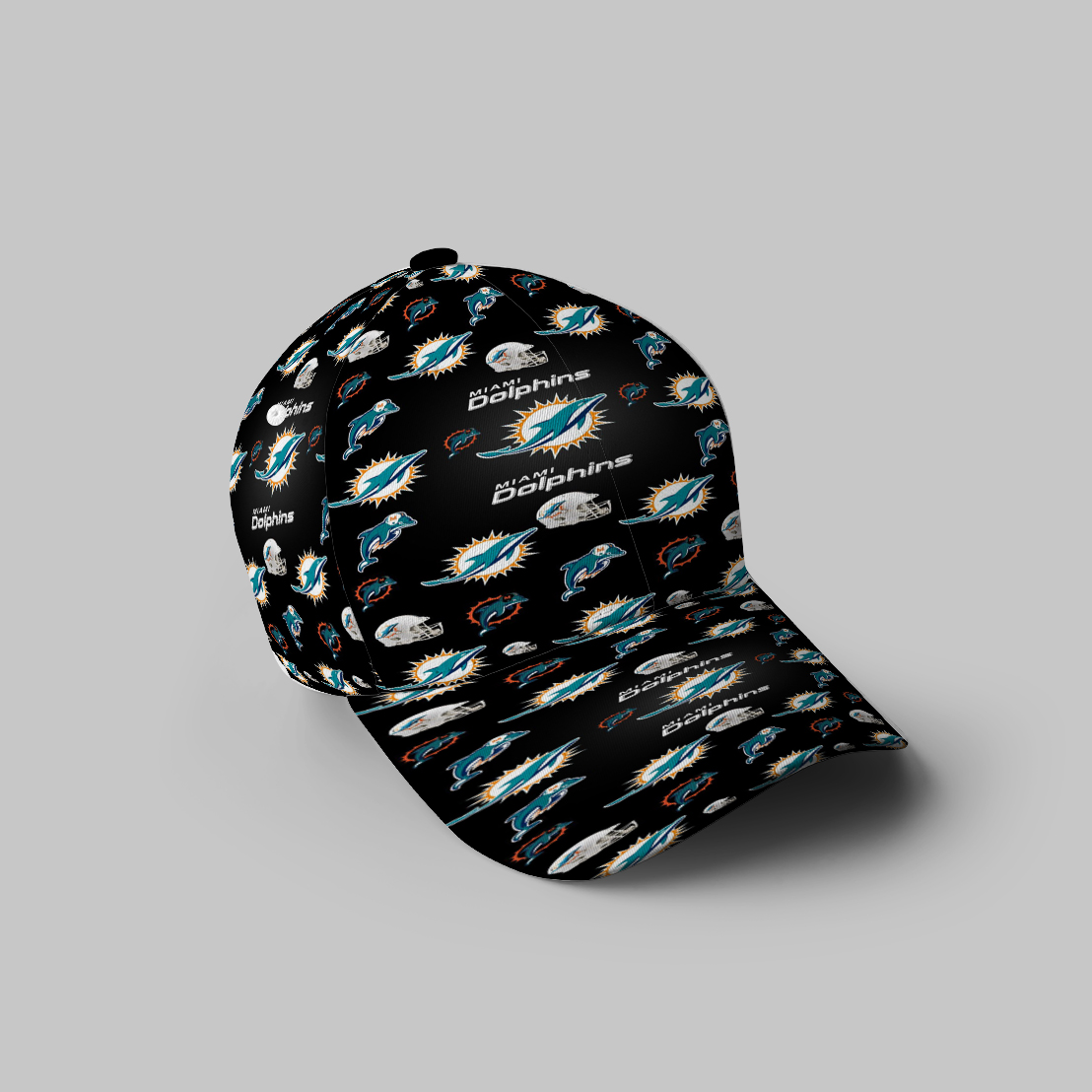 Miami Dolphins Logo Pattern 1 3D Printing Baseball Cap Classic Hat