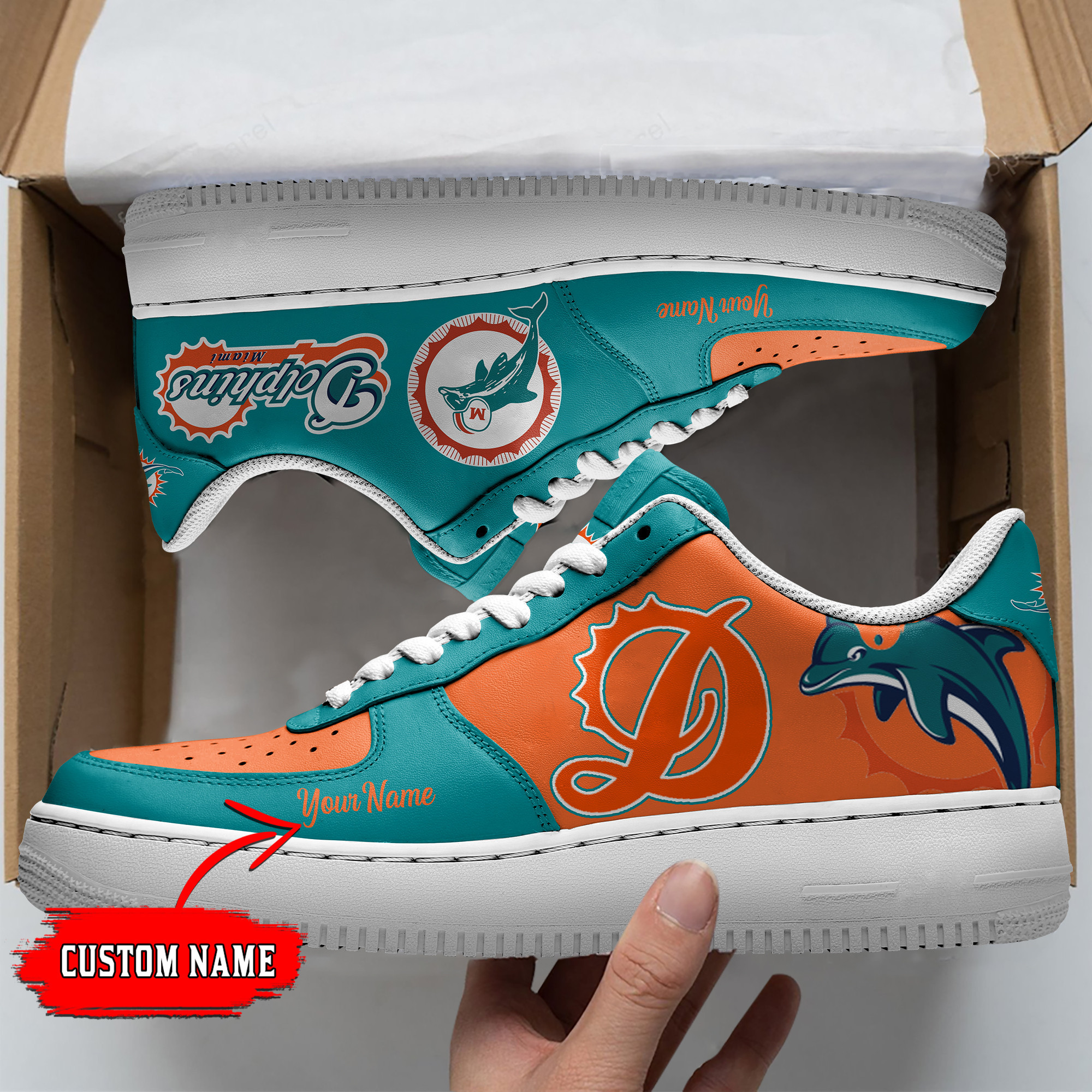 Miami Dolphins Personalized Af1 Shoes Bg23