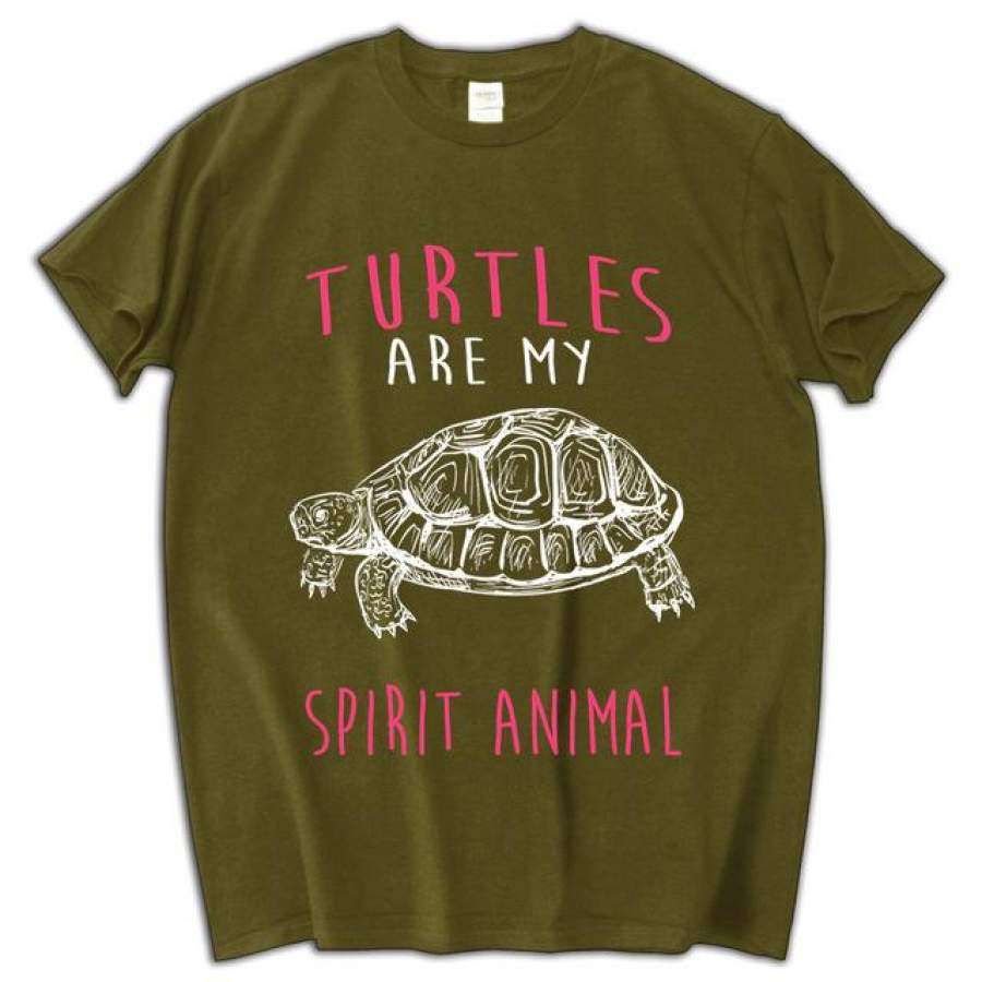 Turtles Are My Spirit Animal Letter Print T-shirt