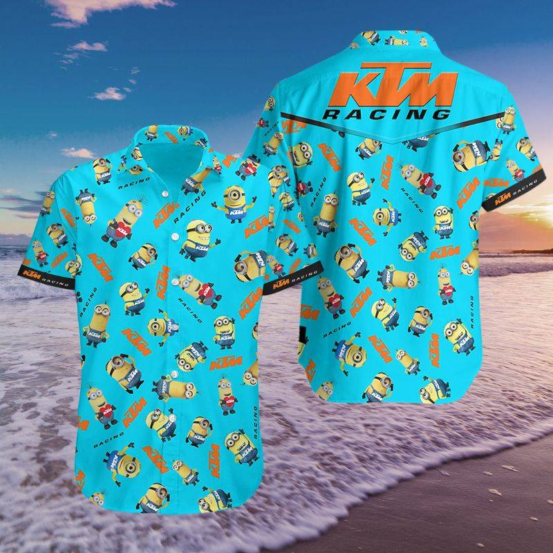 3D All Over Printed KTM- BDA HAWAIIAN Shirts Ver 1 (Cyan)