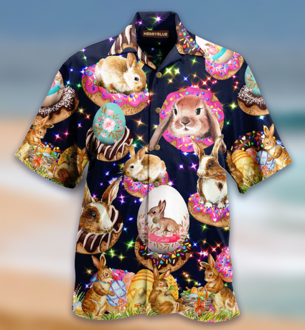 Cute Easter Bunny Donut Twinkle Colorful Hawaiian Shirt 3D