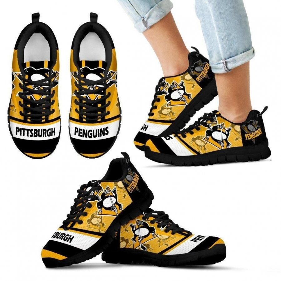 Three Impressing Point Of Logo Pittsburgh Penguins Sneakers #458