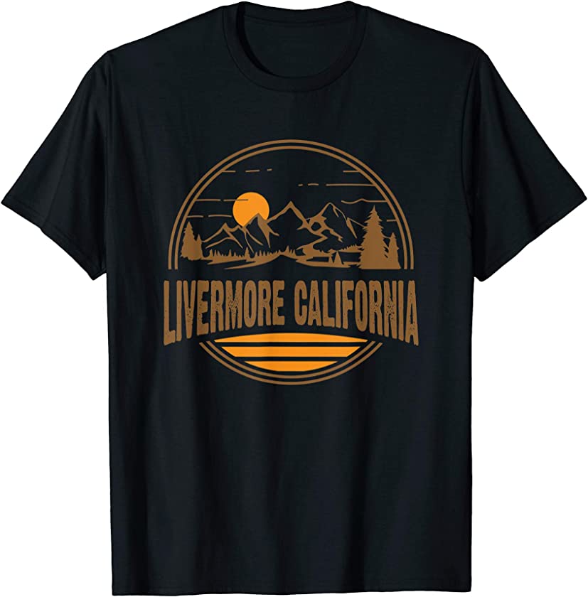 Vintage Livermore, California Mountain Hiking Souvenir Print T-Shirt