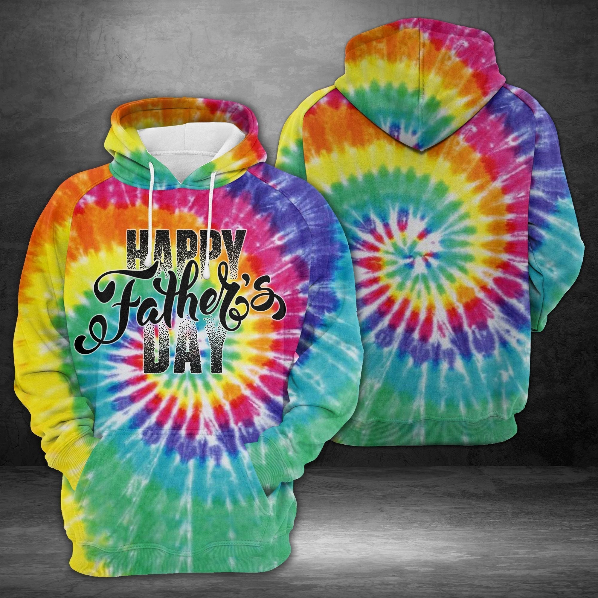 Unifinz Father Day Hoodie Happy Father Day Tie Dye Hoodie Father Day Apparel Father’S Day Gift 2022