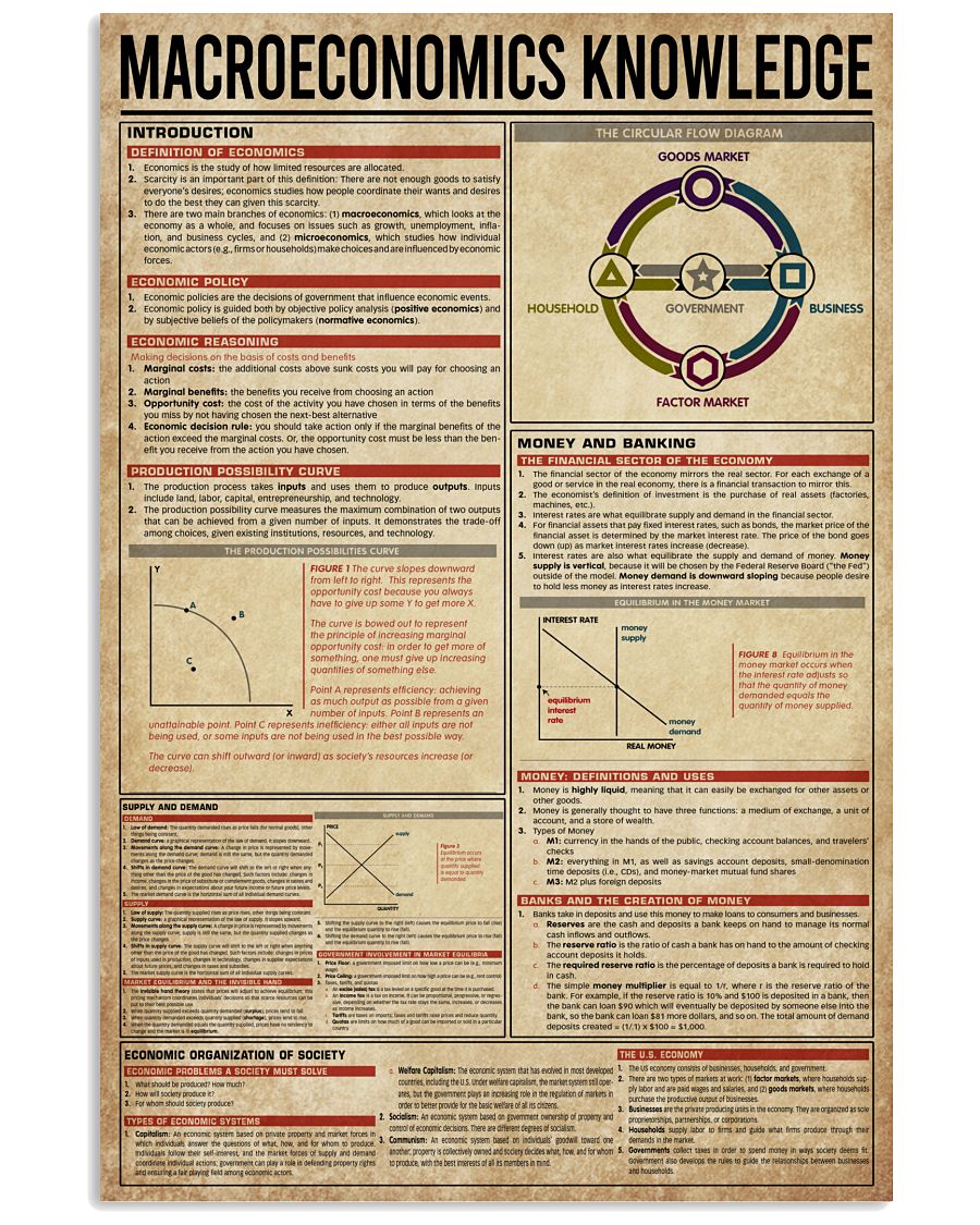 Teacher Macroeconomics New Knowledge –  Vertical Poster Canvas