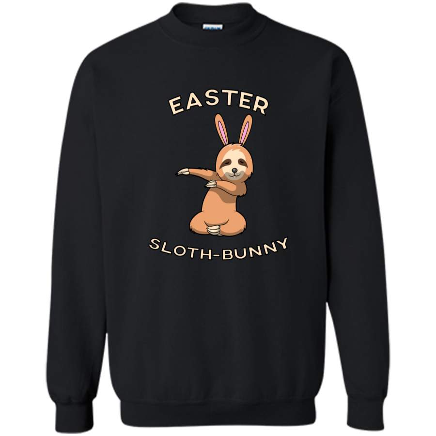 Dabbing Easter Bunny Shirt Boys Girls Sloth-Bunny T-shirt Printed Crewneck Pullover Sweatshirt 8 oz