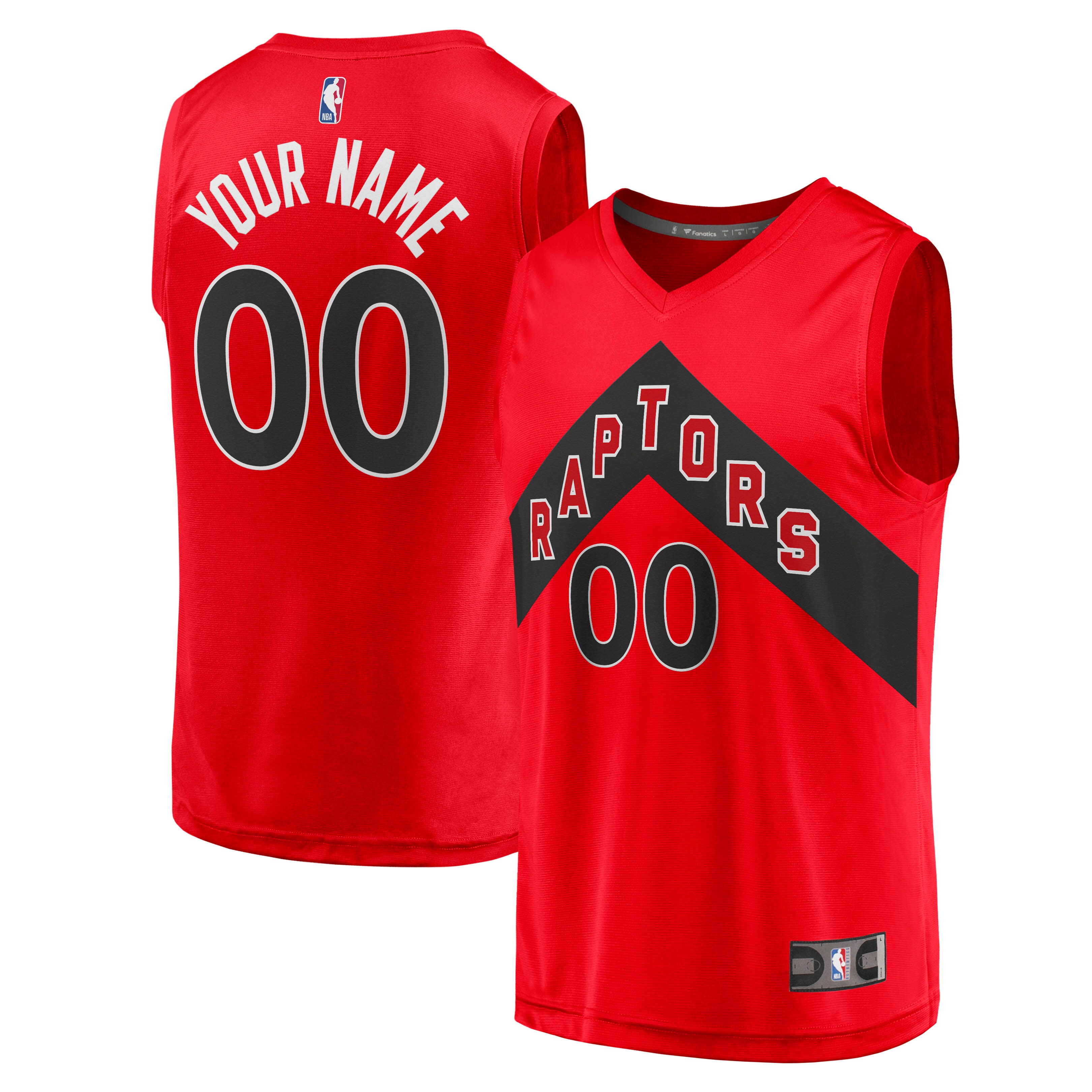 Toronto Raptors Branded Fast Break Replica Custom Jersey – Icon Edition – Red