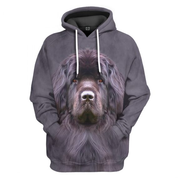 3D Newfoundland Dog All Over Print Unisex Hoodie For Dog Lovers