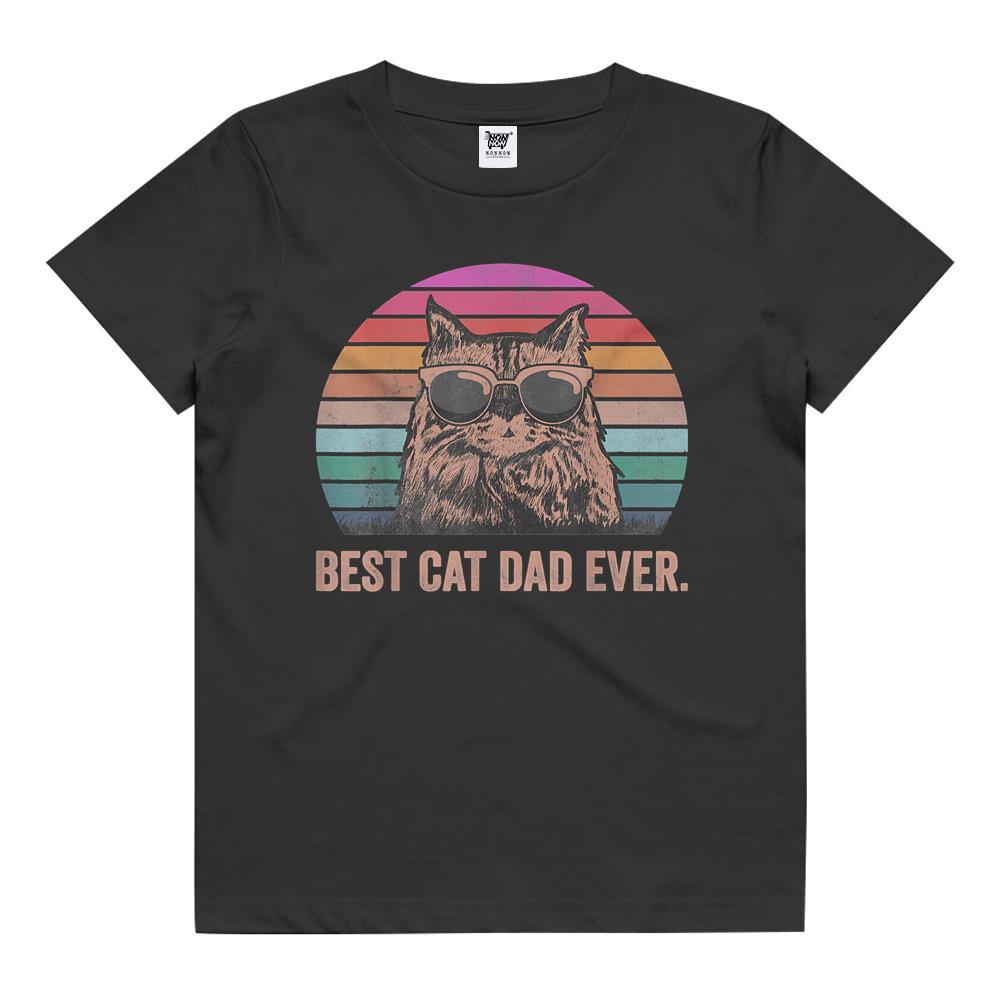 Best Cat Dad Ever Papa Birthday Father’s Day Kitten Kids T Shirt