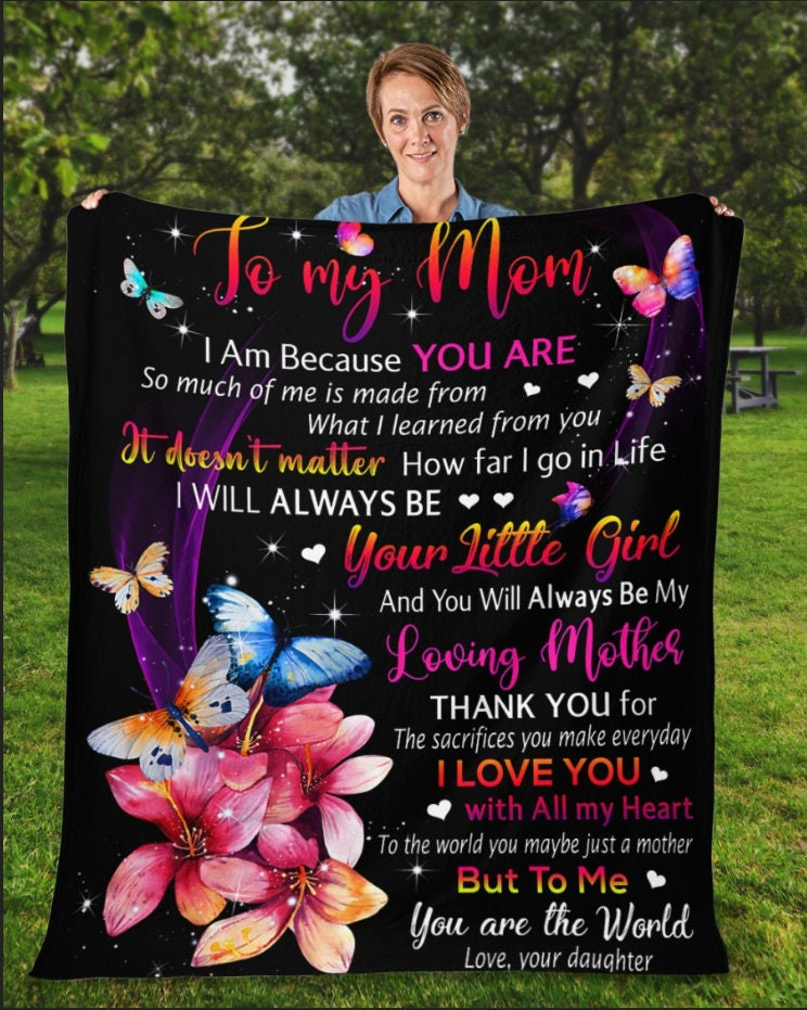 To My Mom Sherpa Blanket Daughter To Mom Blanket Christmas Blanket Christmas Gifts Gift For Mom Mom Blanket Gift Blanket For Mom