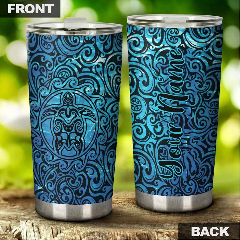 Sea Turtle Maori Style Personalized Tumbler-Unique Tumbler-Birthday Christmas Gift For Turtle Lover