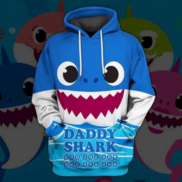 Daddy Shark Doo Doo Doo Doo Daddy Shark Doo 3D Hoodie Sweatshirt