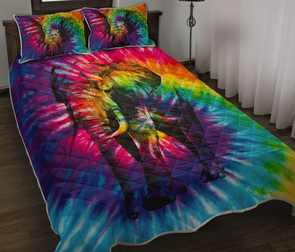 Elephant Tye Die Qbs Comfortable Quilt Bedding Set Bedroom Decoration Twin/Queen/King Size Bedding