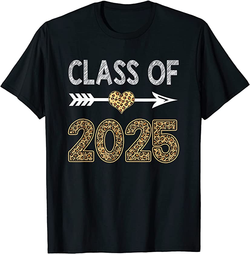 Class Of 2025 Grow With Me Kindergarten Kid Boy Girl Leopard T-Shirt