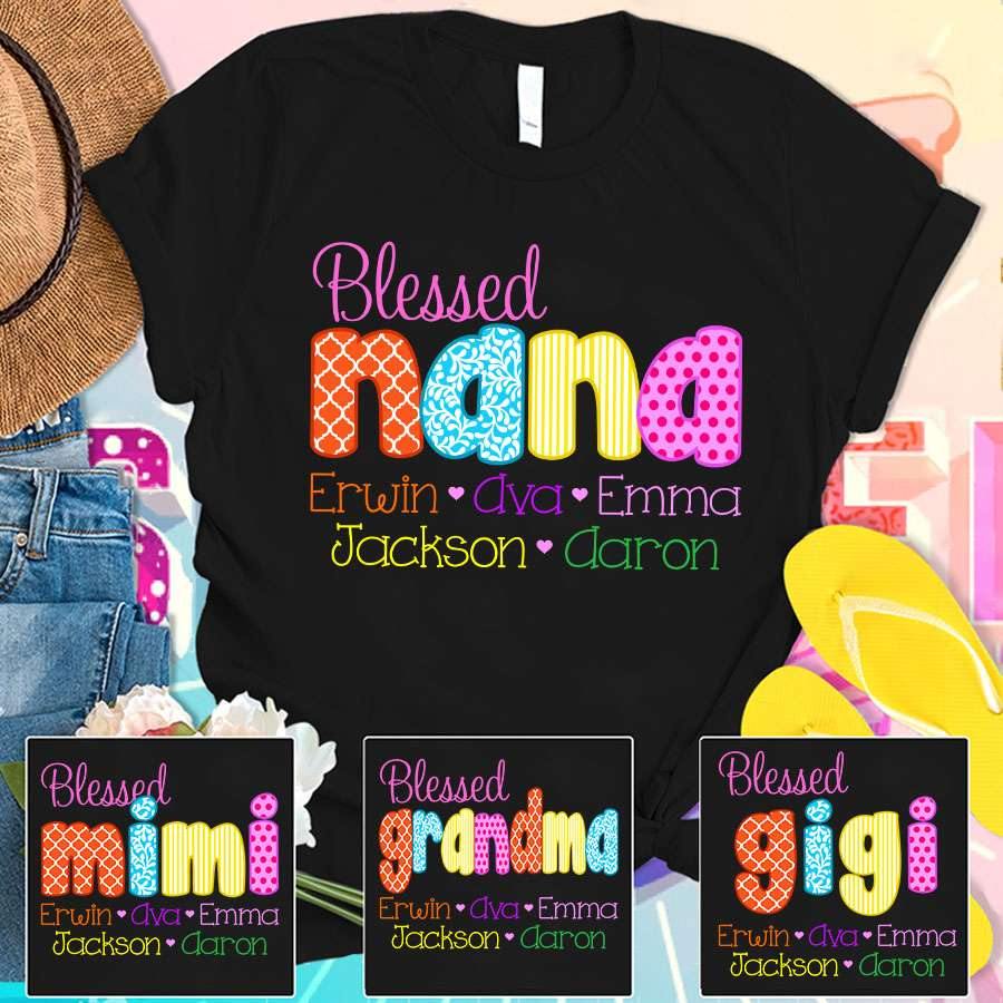 Blessed Nana Art Colorful Shirt