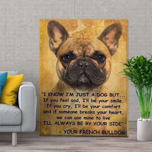 [Personalized Name & Photo] Puppy Cute French Bulldog Wall Art Canvas Personalized Gift For Dog Lovers – Matte Canvas