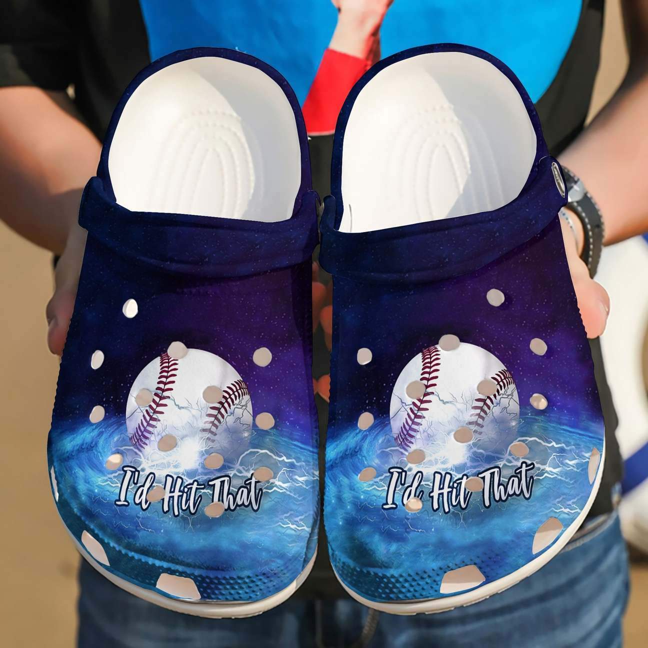 Baseball Personalized Clog, Custom Name, Text I Hit That, Fashion Style For Women, Men, Kid, Print 3D