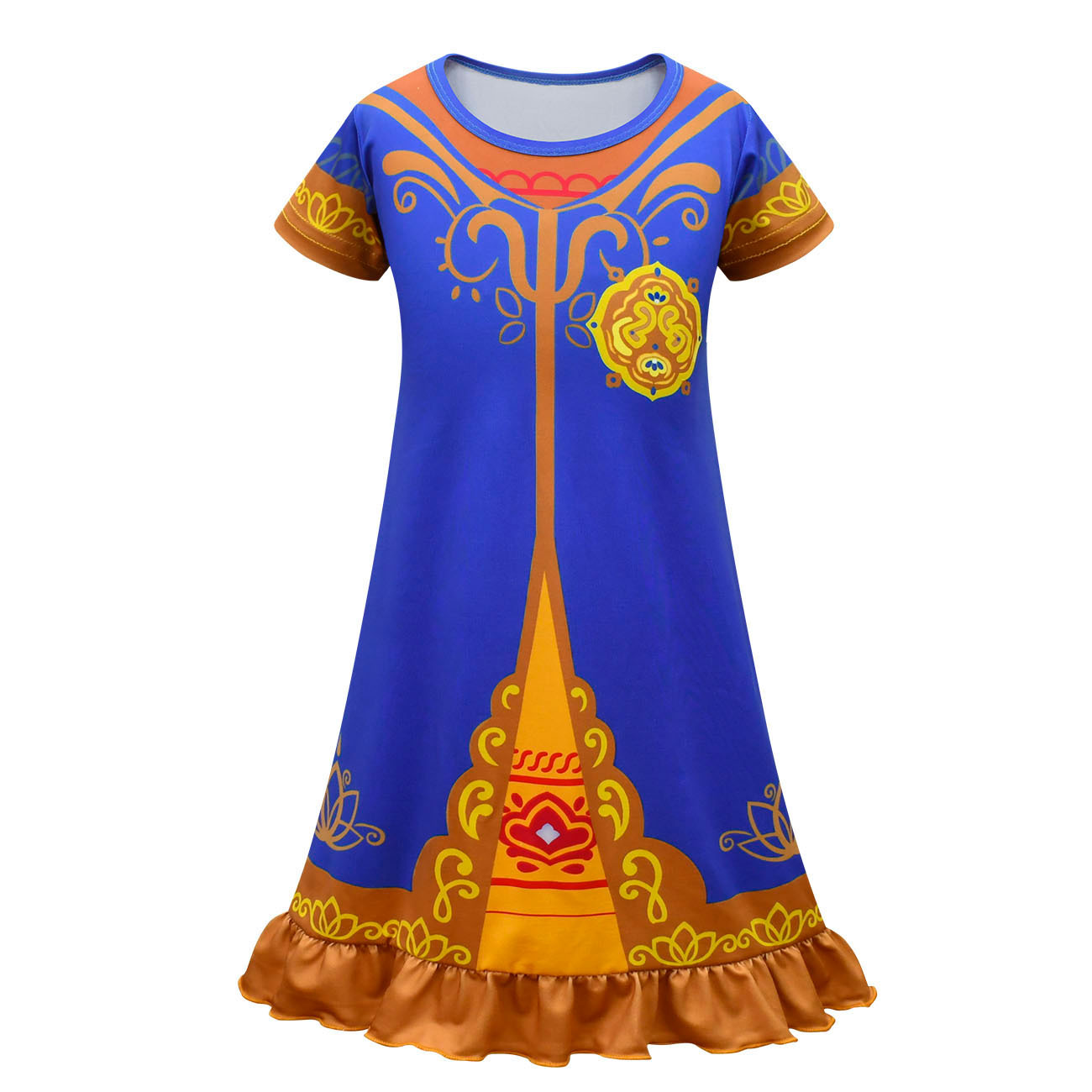 Baby Girls Cartoon Mira Royal Detective Summer Blue Dress Up Short Sleeve Kids Birthday Dress for Halloween Cospaly Costume alx