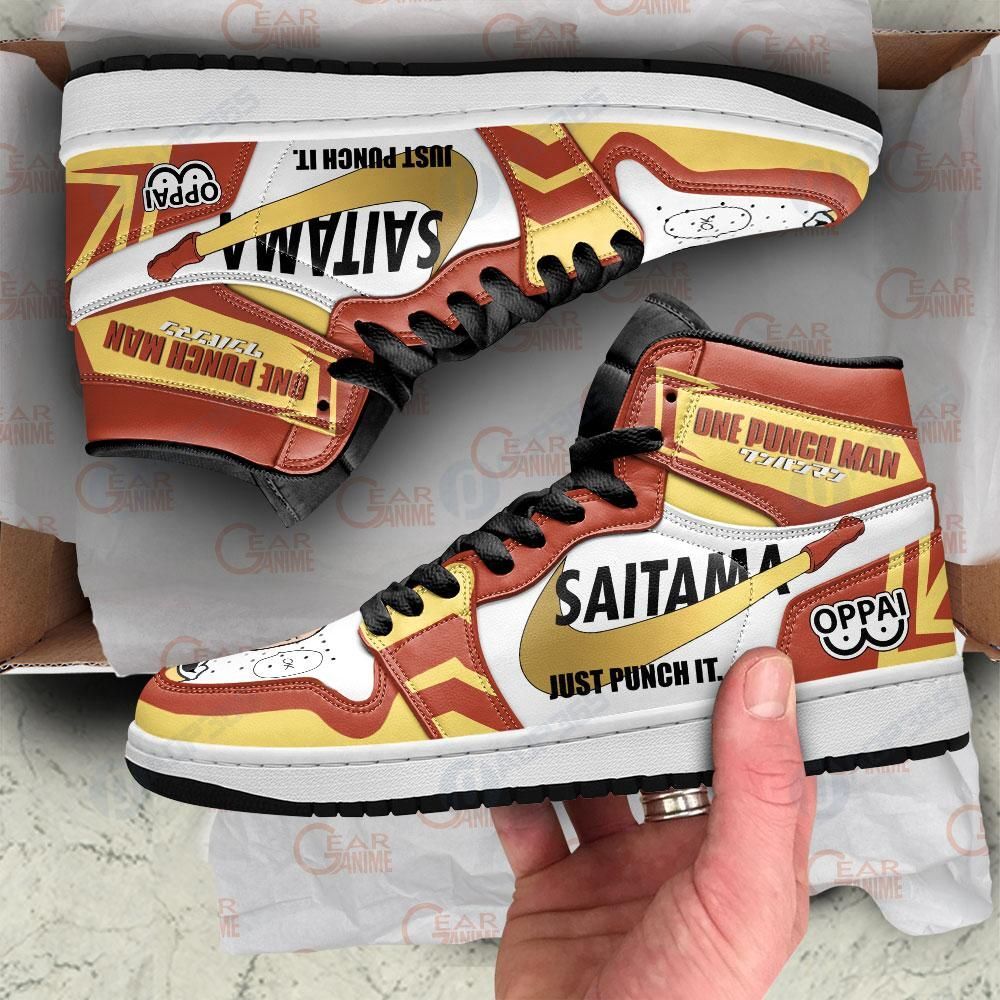 Saitama Sneakers Just Punch It One Punch Man Anime Shoes Mn10 Air Jordan 13 Shoes Hajd2403535