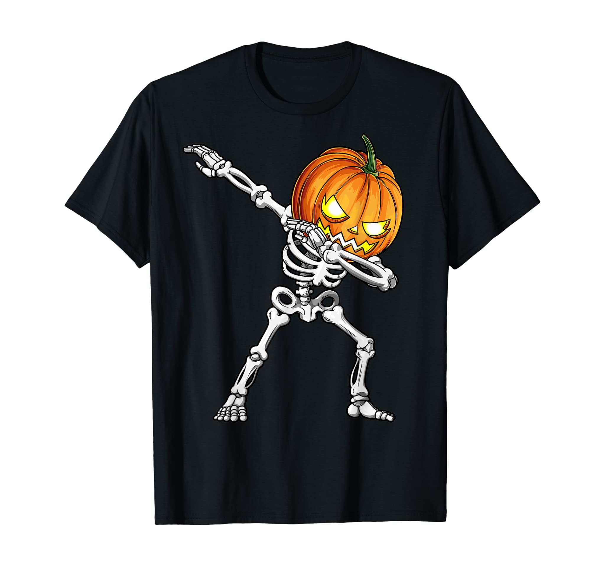 Dabbing Skeleton Pumpkin Halloween Men Dab Dance Costume T-Shirt