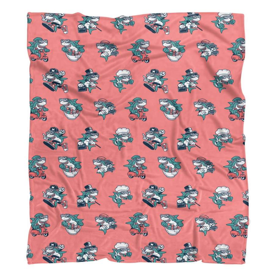 Shark Life Fluffy Microfleece Throw Blanket