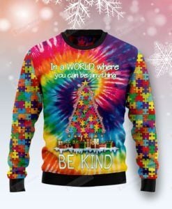 Autism Christmas Tree Ugly Christmas Sweater, All Over Print Sweatshirt