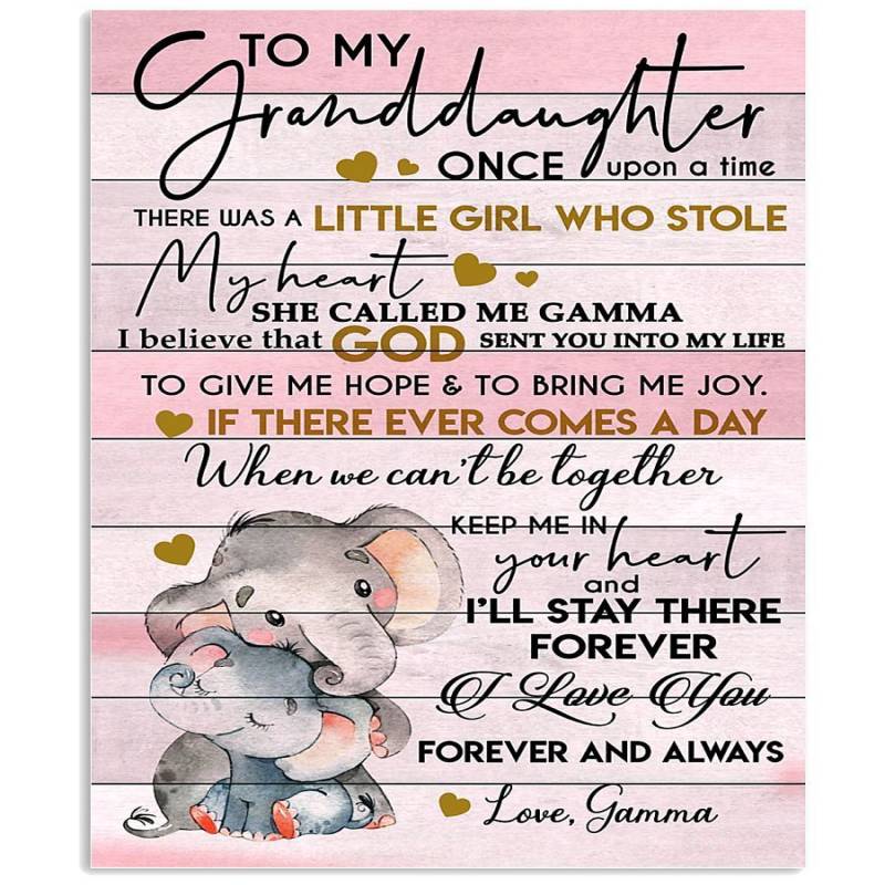 From Grandma With Meaningful Words For Granddaughter Who Loves Elephant Vertical Poster