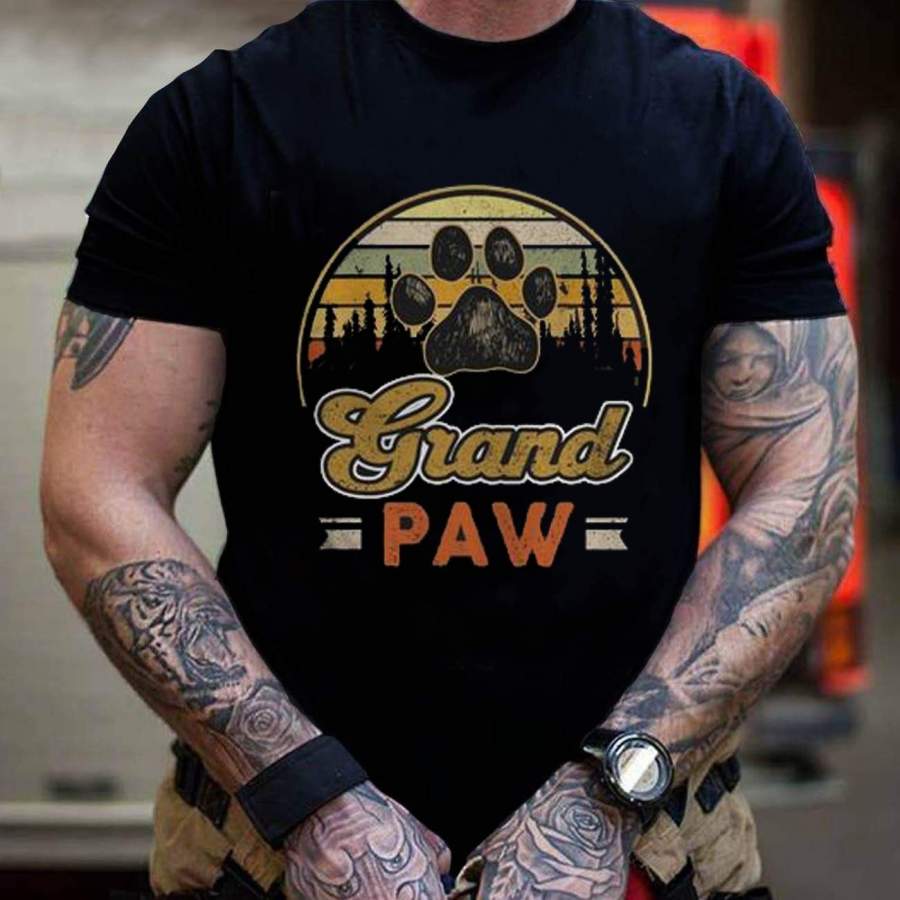 Vintage Grand Paw Dog Lover Vintage Sunset Shirt