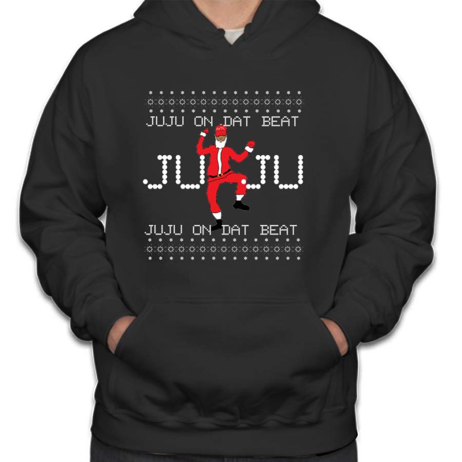 Ugly Christmas Sweater – Santa JuJu On Dat Beat Hoodie