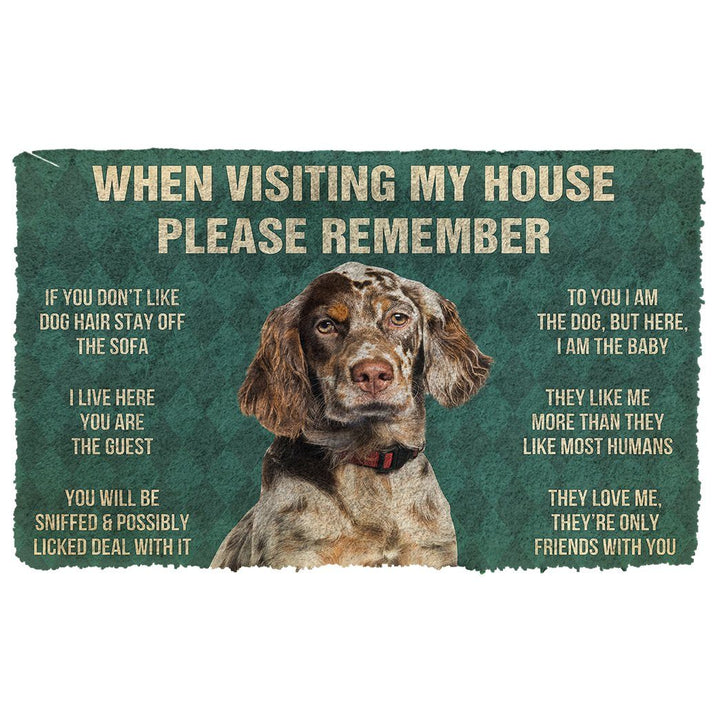 Waybackapparel Please Remember English Setter Dogs House Rules 3D Doormat